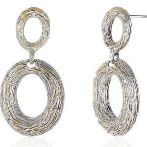 Two Tone Dangle Earrings